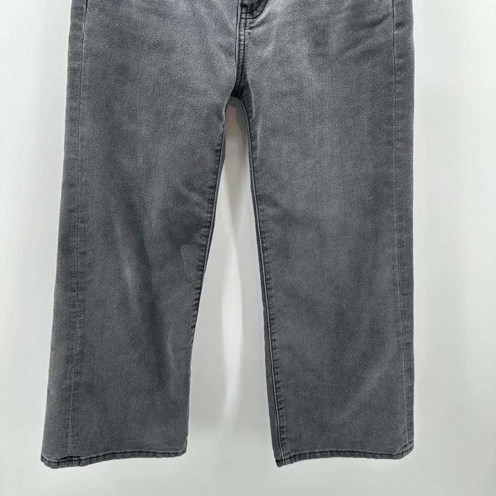 Old Navy Baggy Wide Leg Jeans‎ Girls 10 Black Denim High Rise Built-In Tough - Picture 2 of 12